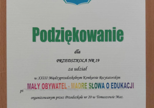 podziękowanie